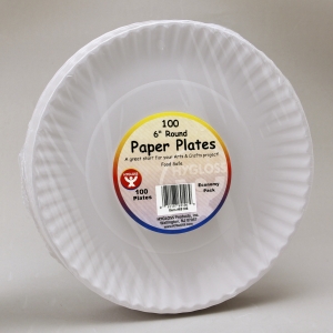 Plates - 100 Count, 6" Round White